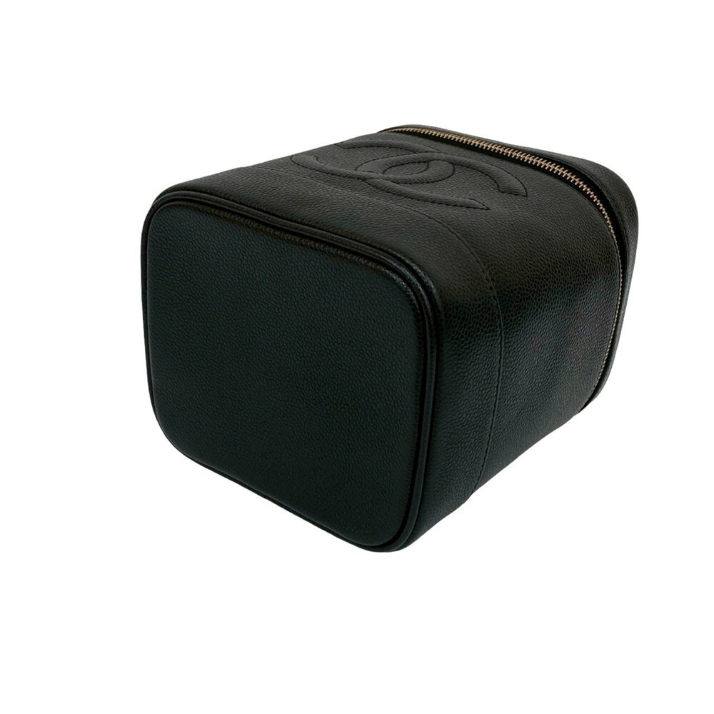 CHANEL Black Caviar Leather Logo Vanity Bag - Picture 8 of 10